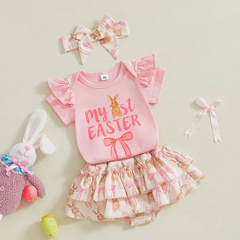 My 1st Easter Pink Ruffle Set