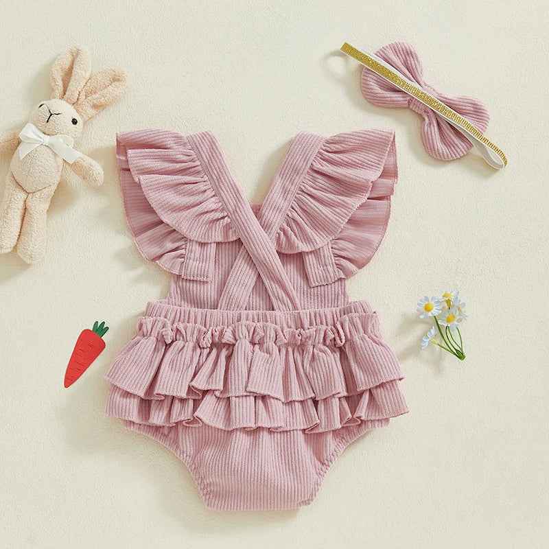 Bunny Tail Ruffle Romper