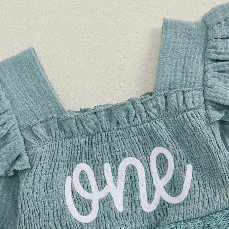 First Birthday Tutu Romper Sage