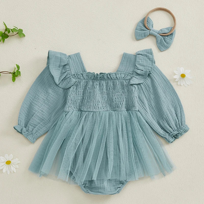 First Birthday Tutu Romper Sage