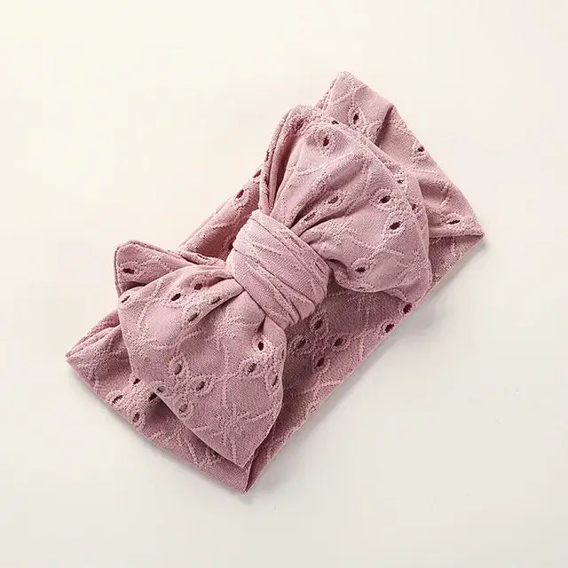 Nora Topknot Bow Headband in dusty pink | Stylish & Soft Baby Headband - Lulu Babe