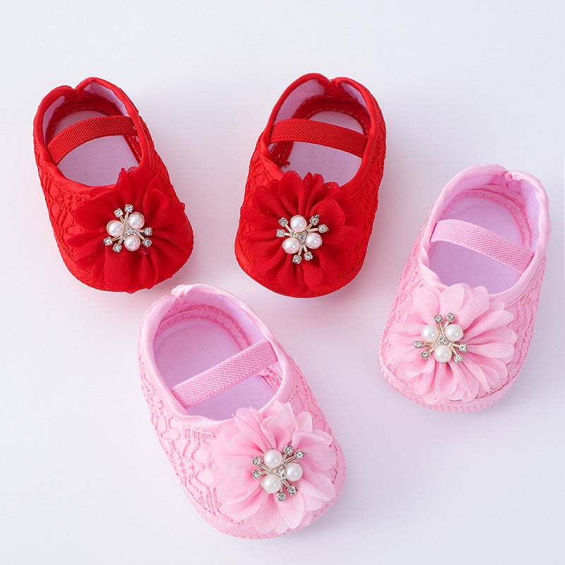 Floral Lace Baby Shoes & Headband Set