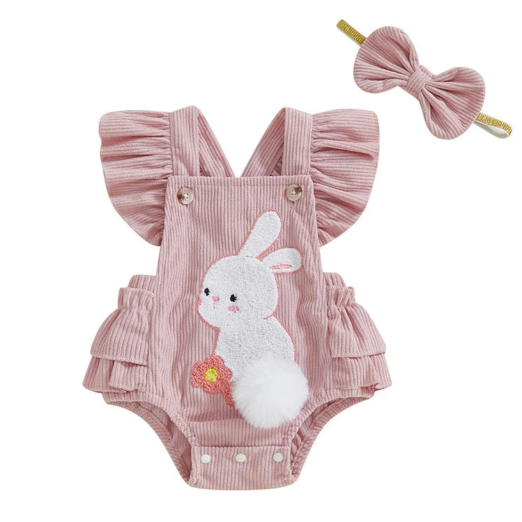 Bunny Tail Ruffle Romper