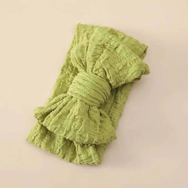 Serenity baby bow headband in green