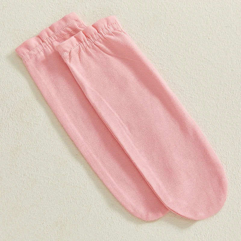 Pink baby knee high socks from My first Easter baby outfit