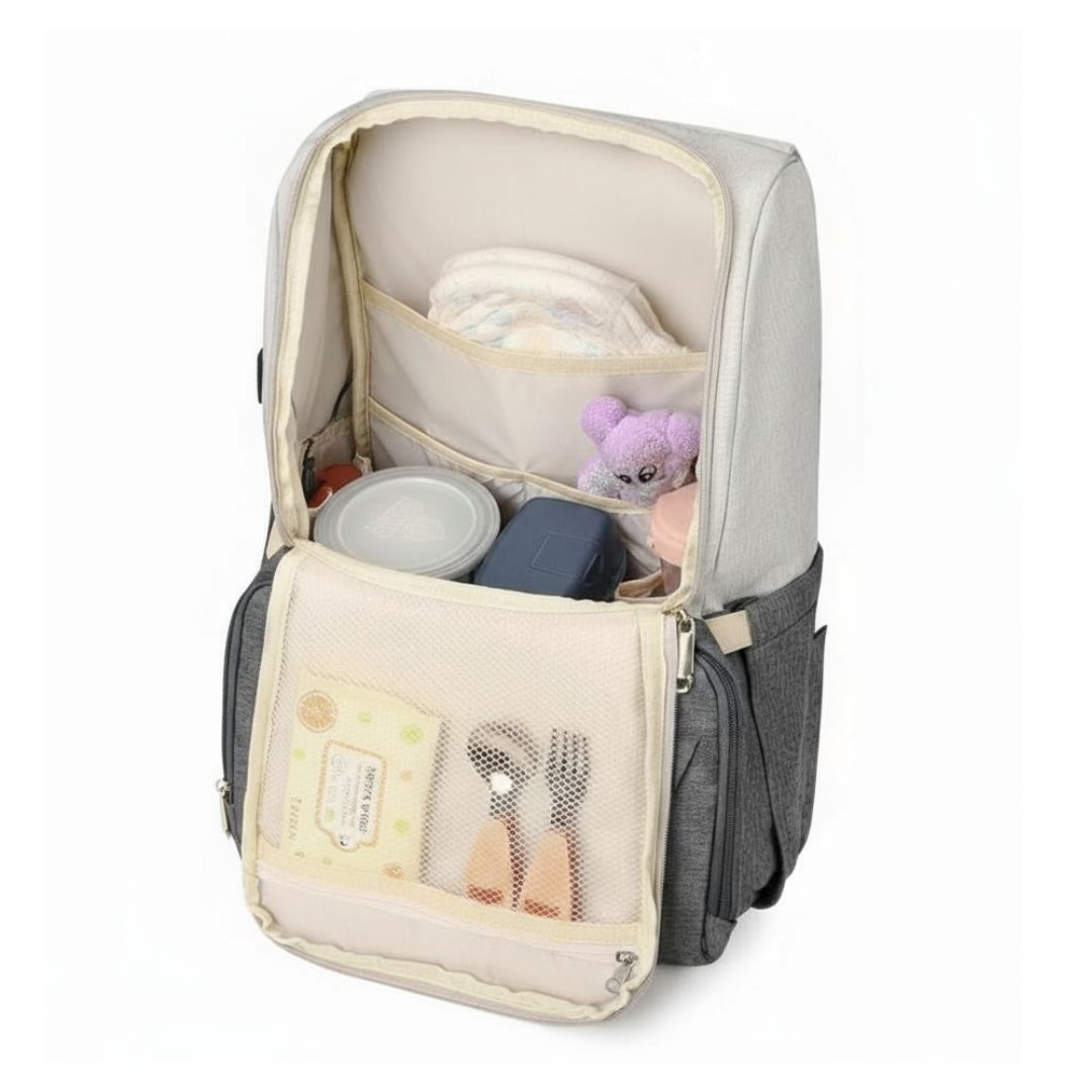 Amalfi nappy backpack - spacious interior and wide open top