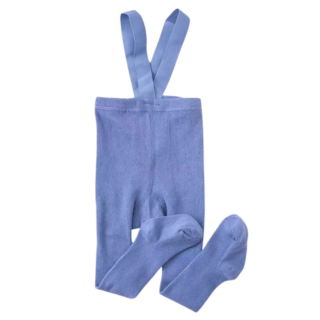 Ribbed Baby Suspender Tights Blue - Lulu Babe