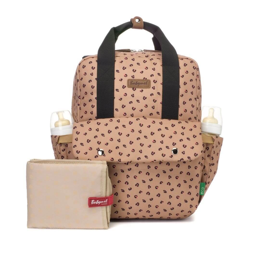 Babymel Georgi Eco Backpack Nappy Bag Caramel Leopard