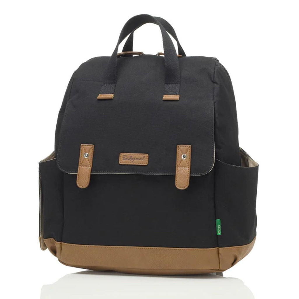 Babymel Robyn Eco Nappy Backpack Black with Change Mat - Babymel