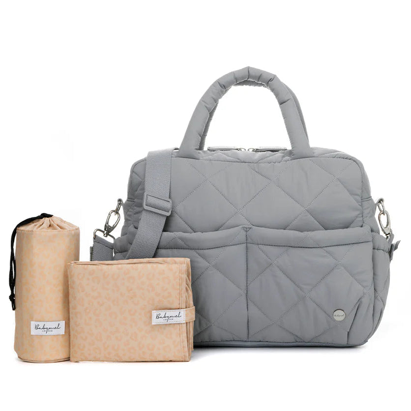 Babymel Willow Nappy Bag in grey, 3-in-1 Convertible Baby Bag