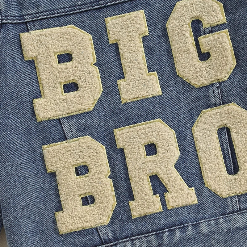 Big Bro Denim Jacket - closeup of lettering