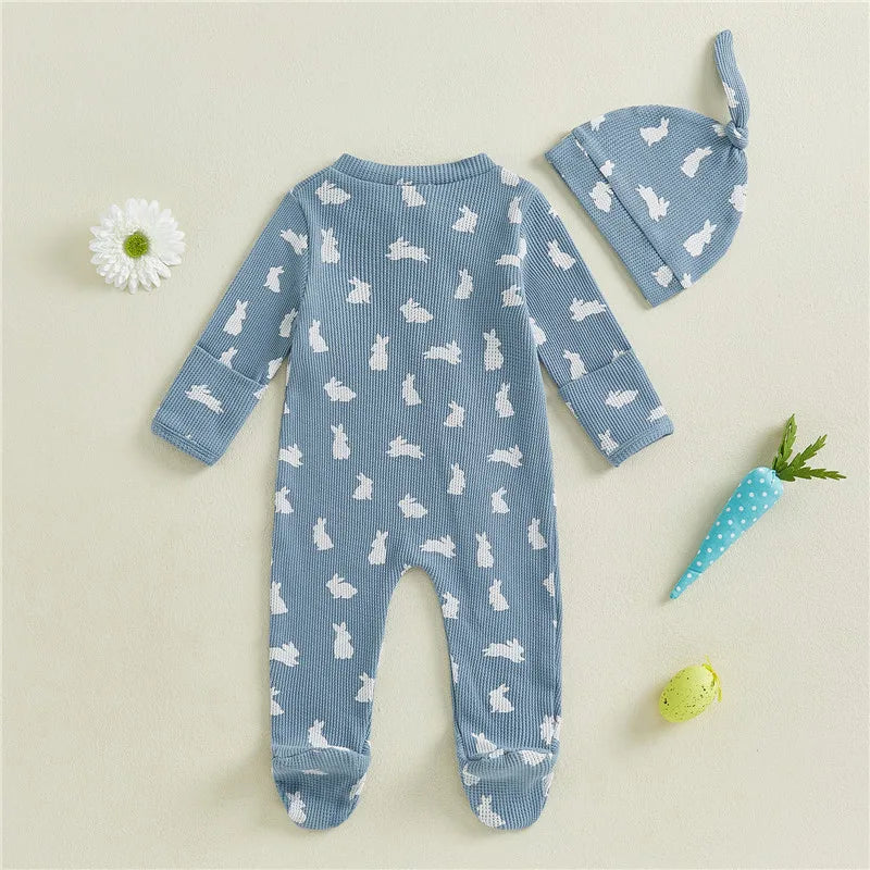 Bunny Zip Waffle Romper