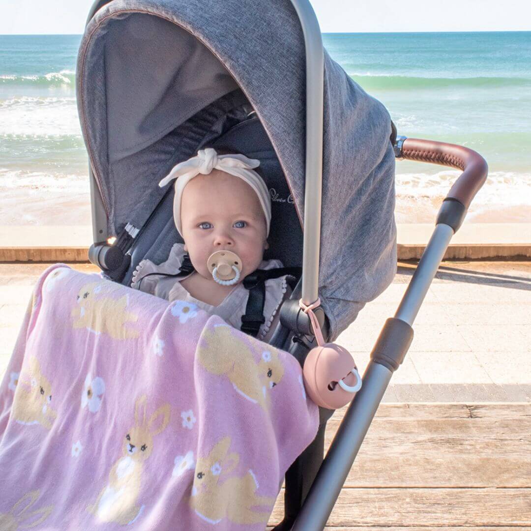 Soft Bunny Baby Blanket - Lilac 100% Cotton Knit