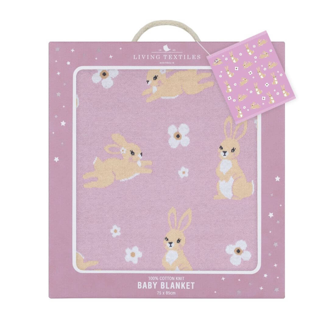 Soft Bunny Baby Blanket - Lilac 100% Cotton Knit