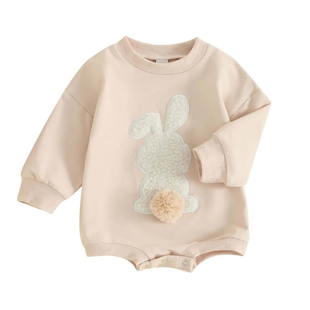 Bunny Pom Pom Romper | Baby & Toddler Easter Outfit - Lulu Babe