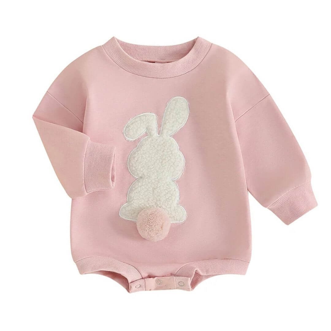 Bunny Pom Pom Romper | Baby & Toddler Easter Outfit - Lulu Babe