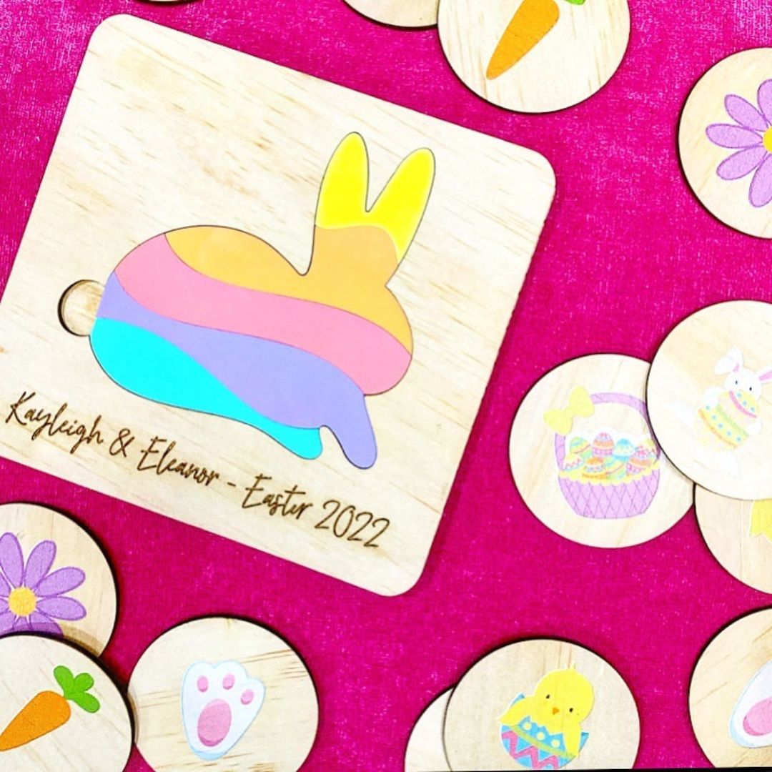 Personalised Bunny Puzzle | Wood & Acrylic Toddler Puzzle