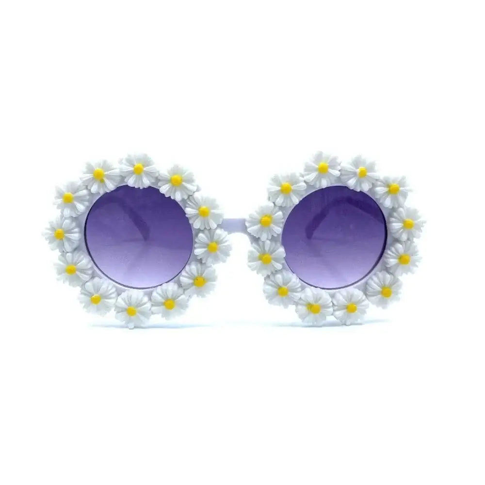 Daisy Toddler Sunglasses in white | Little Renegade Company