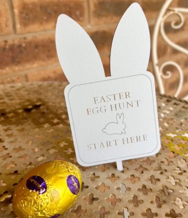 Personalised Wooden Easter Egg Hunt Signs