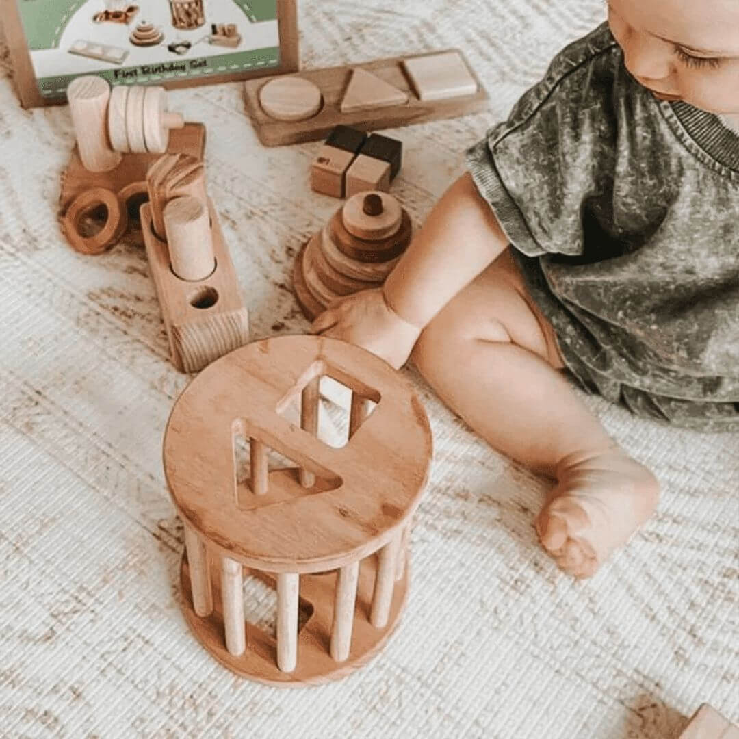 First Birthday Wooden Toy Set - Qtoys
