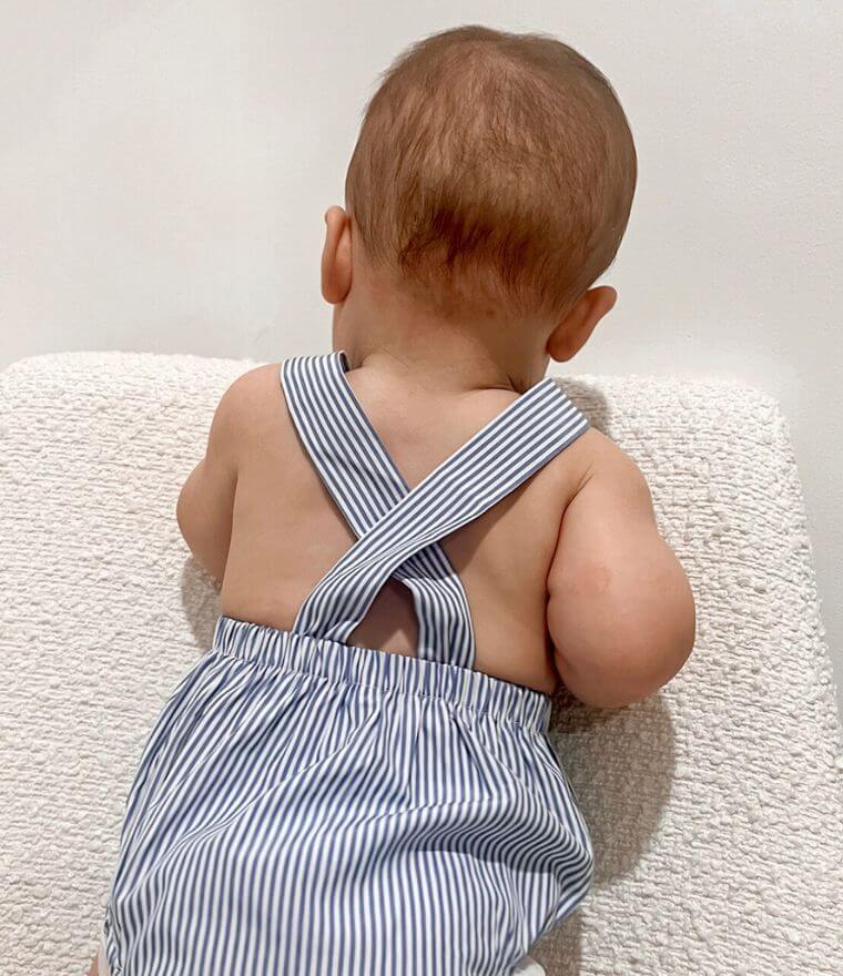 Jessie Stripe Baby Romper | Classic Unisex Romper - Lulu Babe