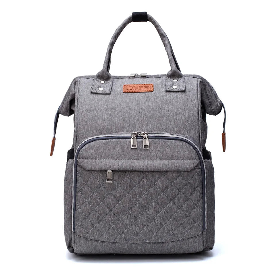LeQueen Quilted Nappy Backpack Grey