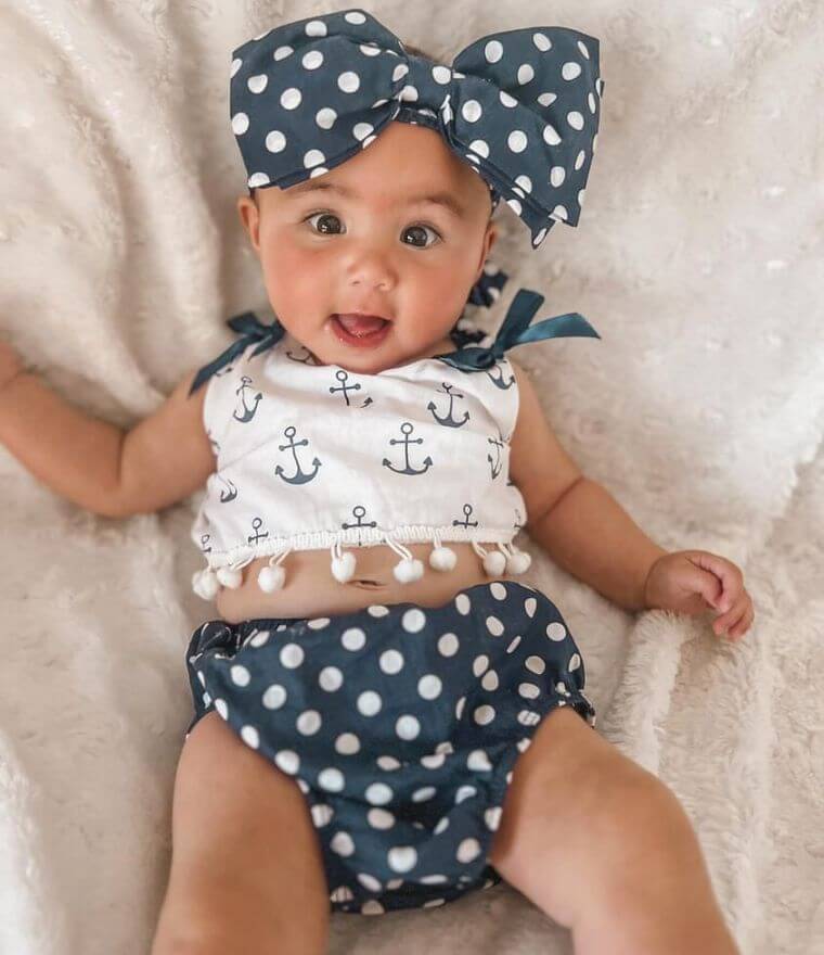 Little Sailor Girl Baby Outfit (in 0-6 months, 6-12 months, 12-18 month &  18-24 months) - Lulu Babe