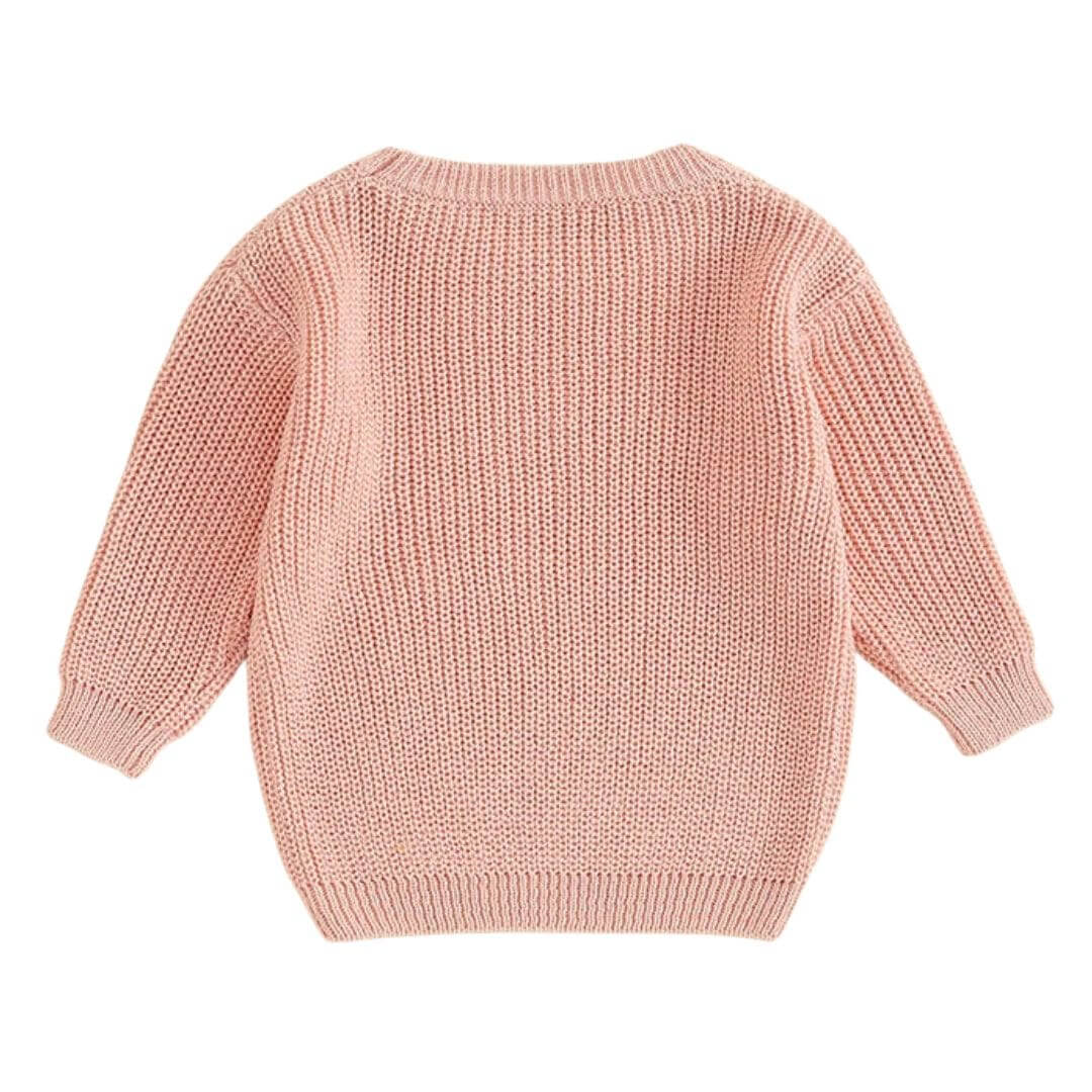 Back view of pink little sister jumper