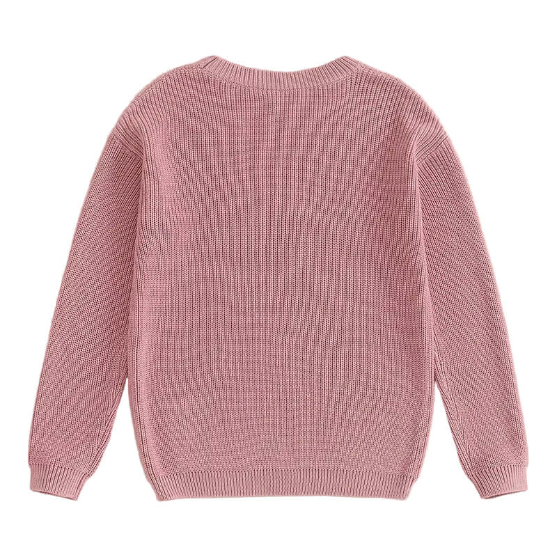 Mama knit jumper in rose pink - back view