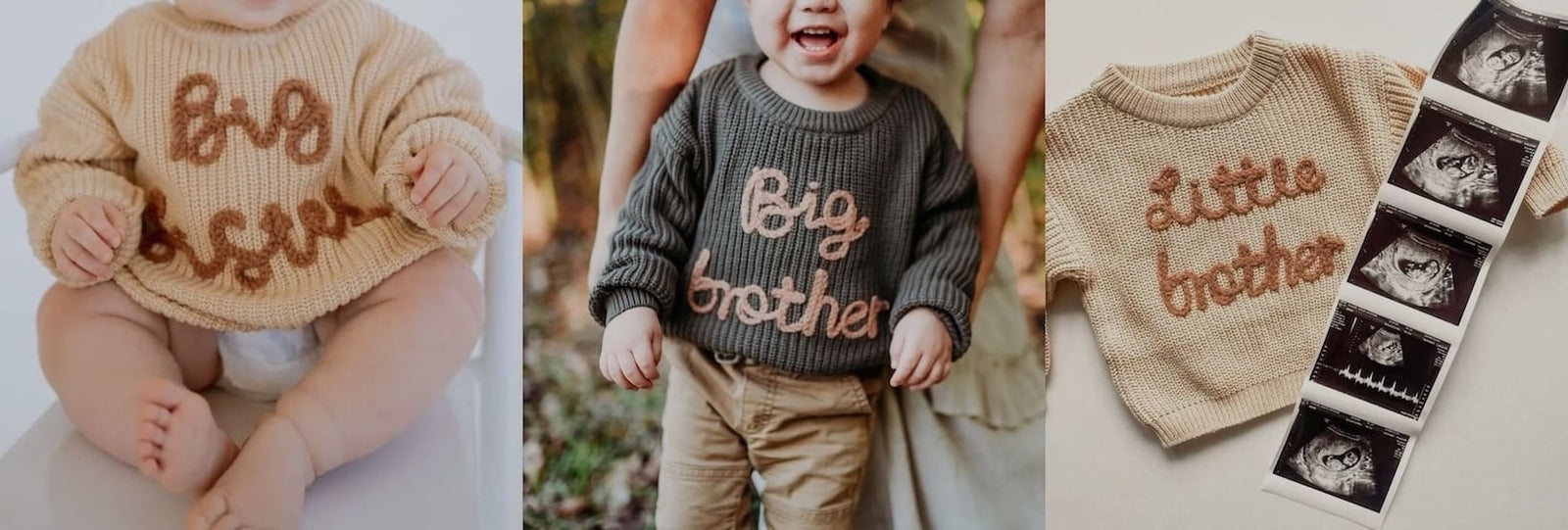 Matching sibling outfits – Big Brother, Little Brother & Big Sister jumpers from Lulu Babe
