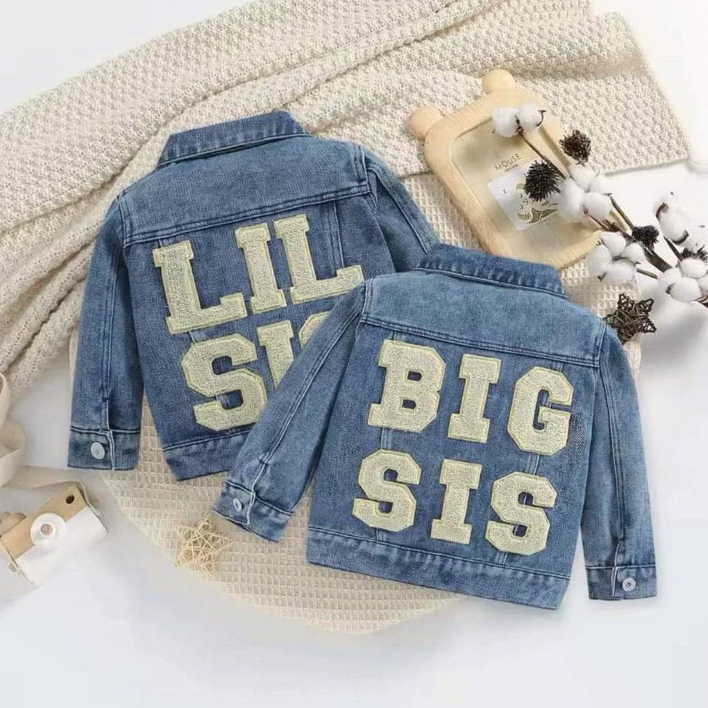 Matching Lil Sis & Big Sis denim jackets