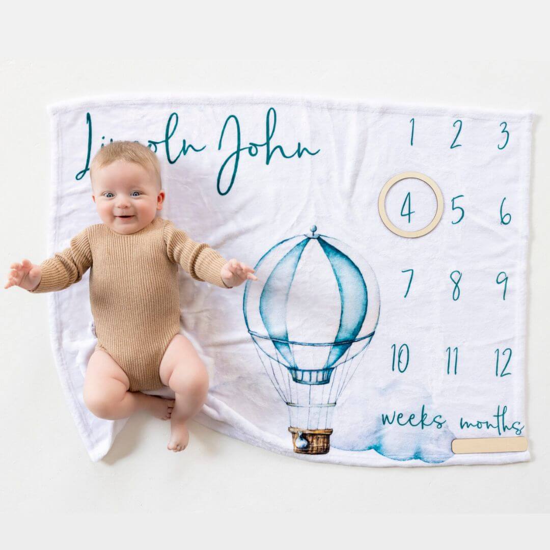 Personalised Milestone Blanket | Capture Baby's Monthly Growth Photos