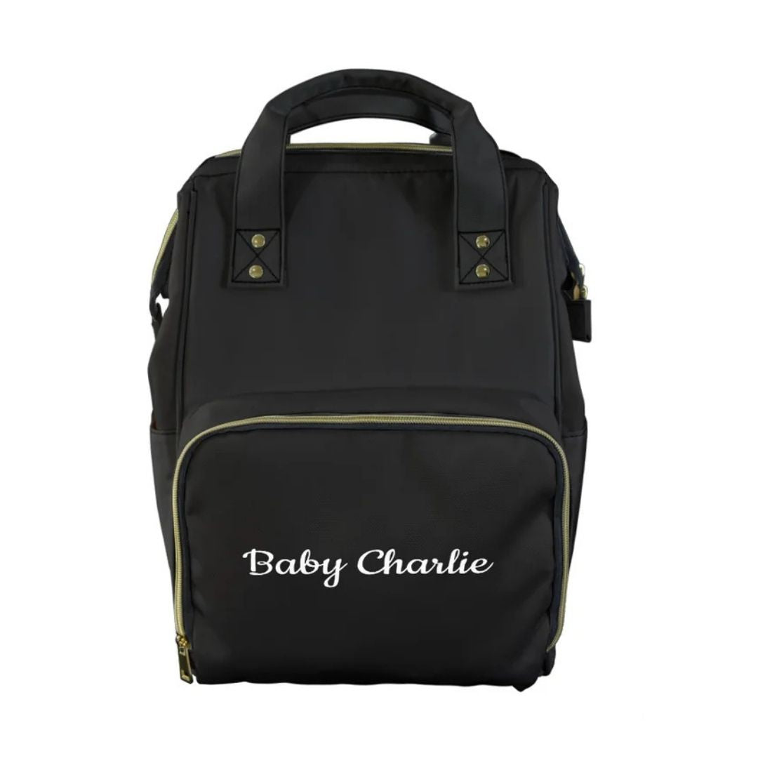 Personalised Nappy Bag - Black