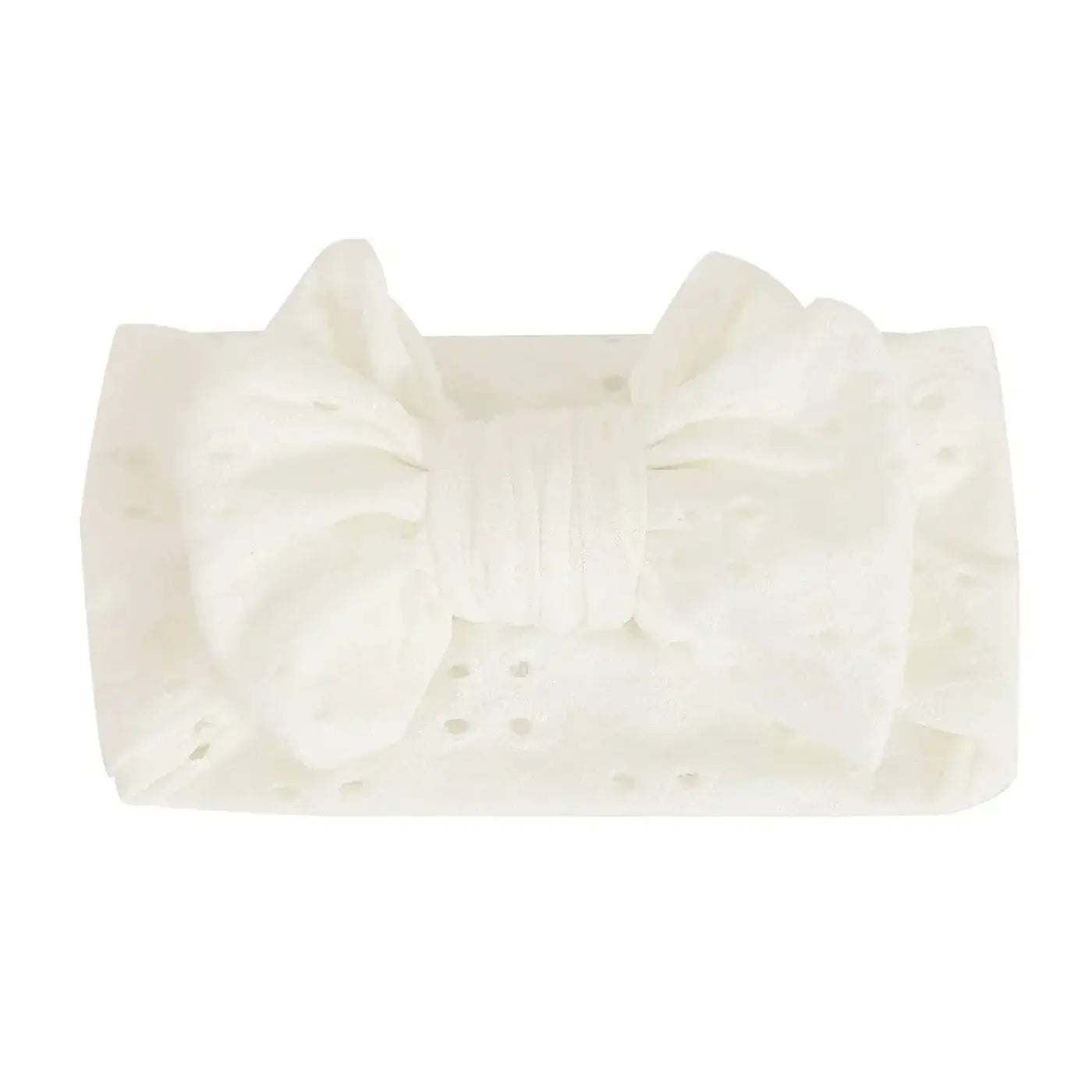 Nora Topknot Bow Headband in white | Stylish & Soft Baby Headband - Lulu Babe