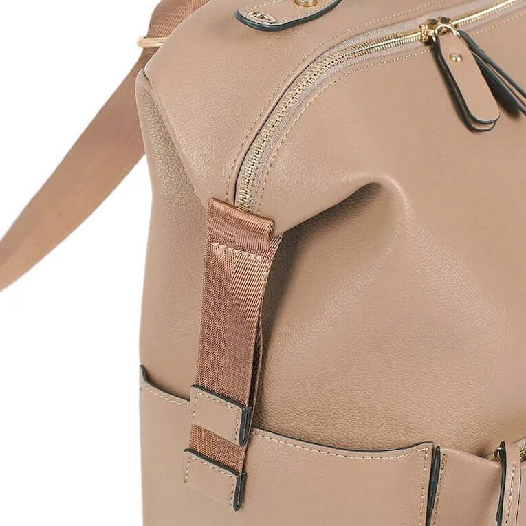 Penelope Nappy Bag in camel | Convertible Nappy Backpack - Lulu Babe