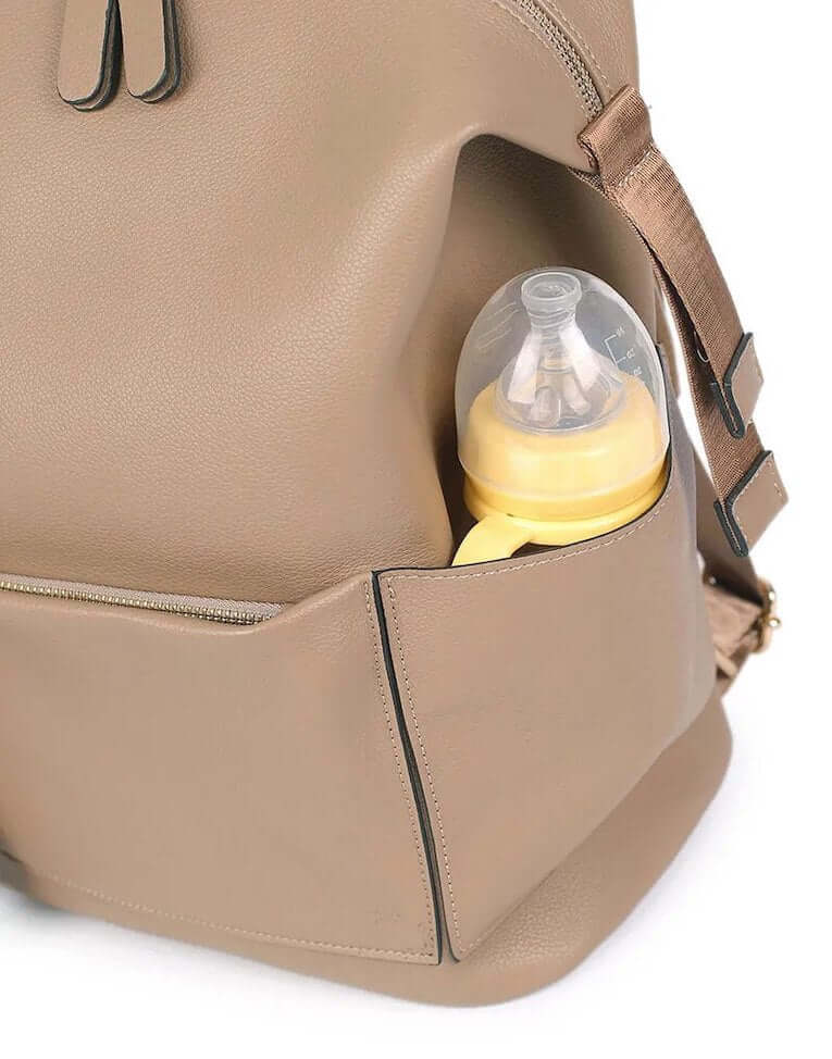 Penelope Nappy Bag in camel | Convertible Nappy Backpack - Lulu Babe