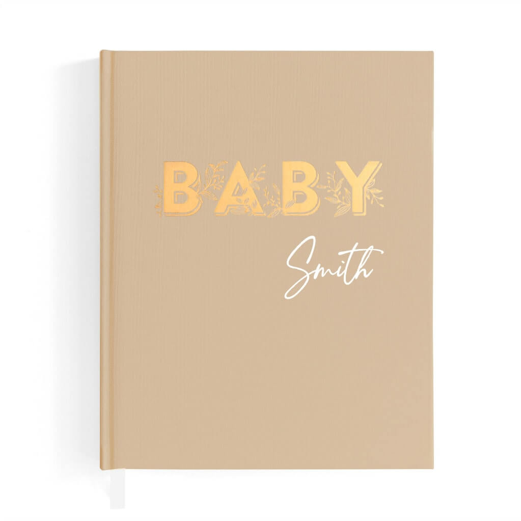 Baby Memory Book Biscuit | Personalised Baby Keepsake Journal for Milestones