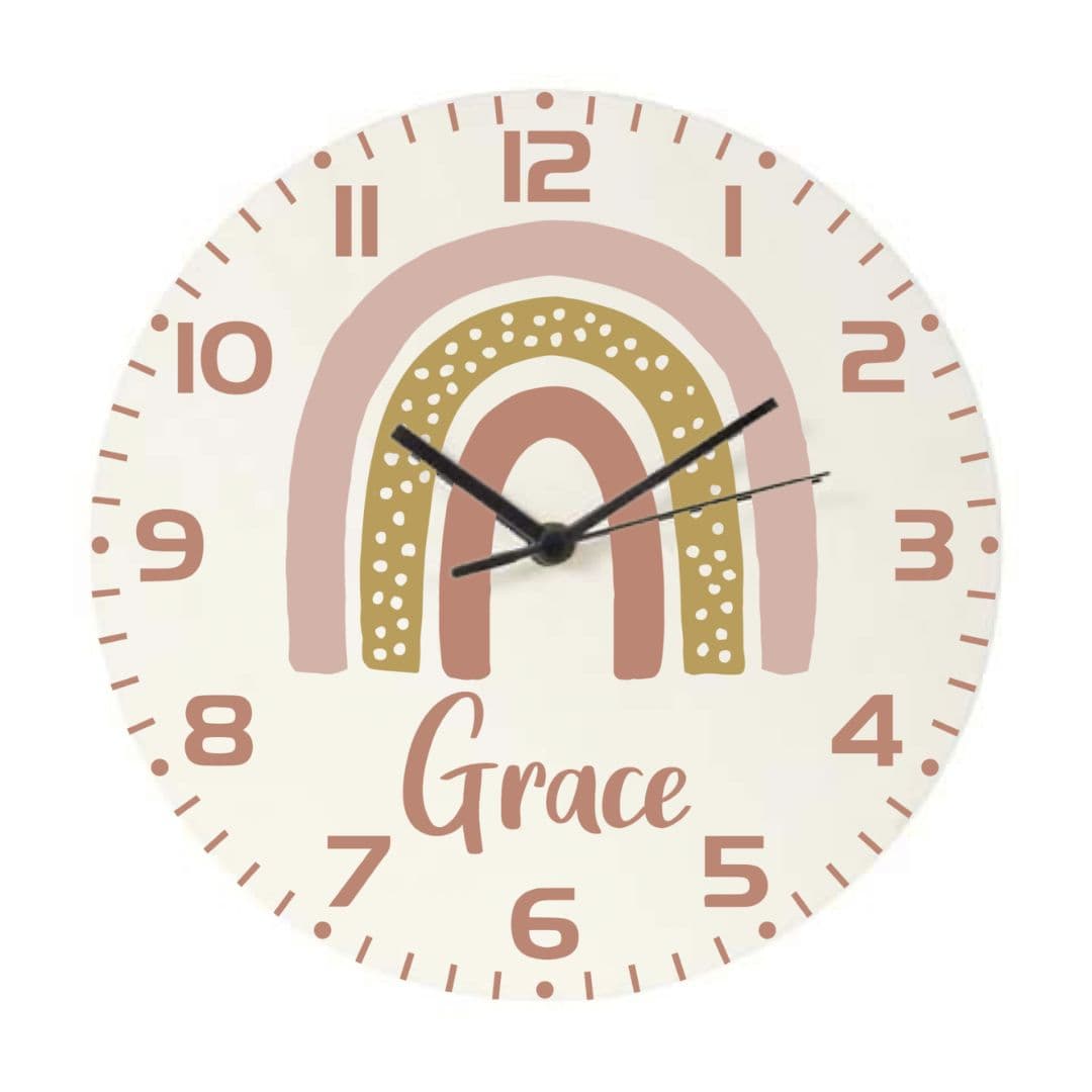Personalised Kids Clock - Rainbow