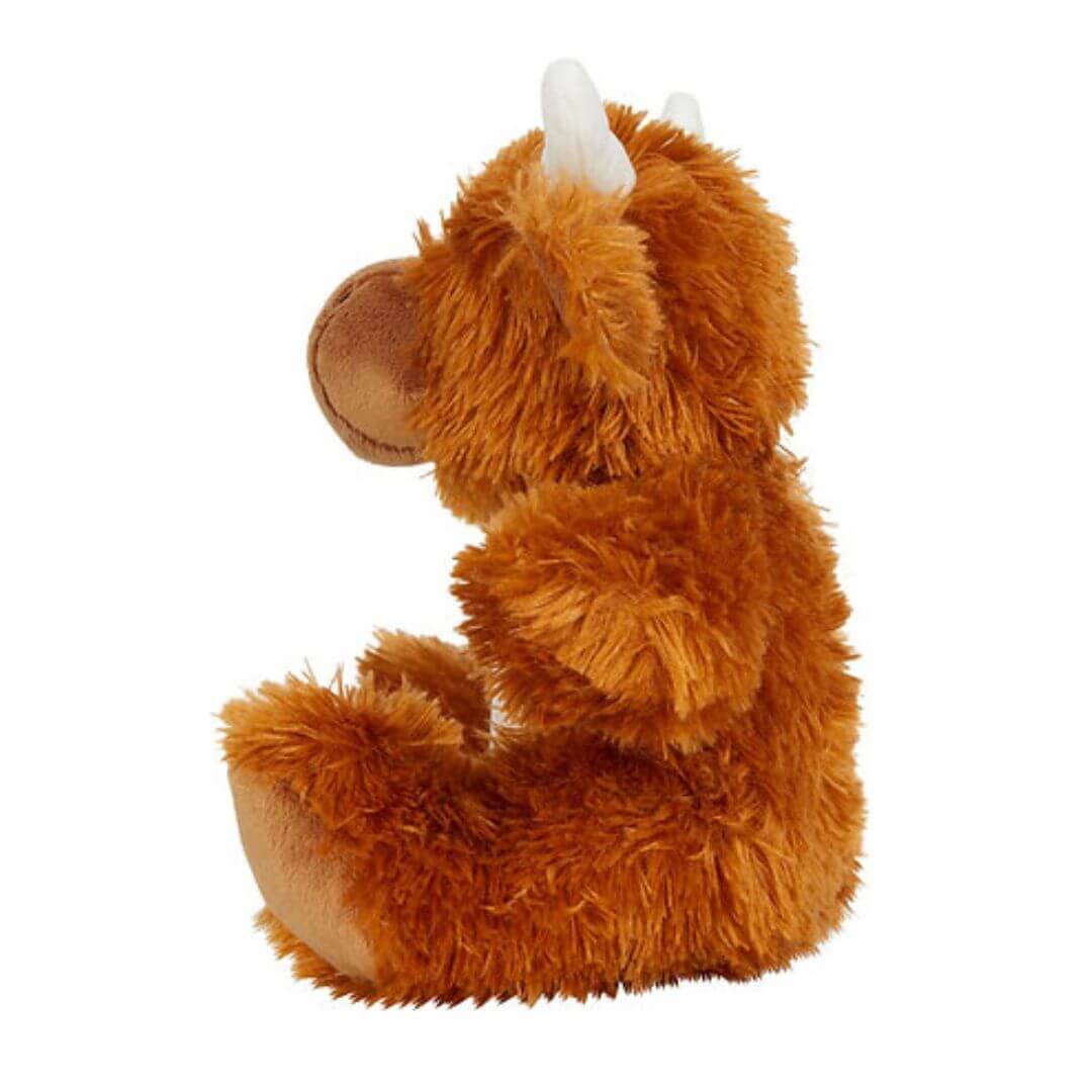Personalised Highland Cow Plush | Heart or floral letter - side view