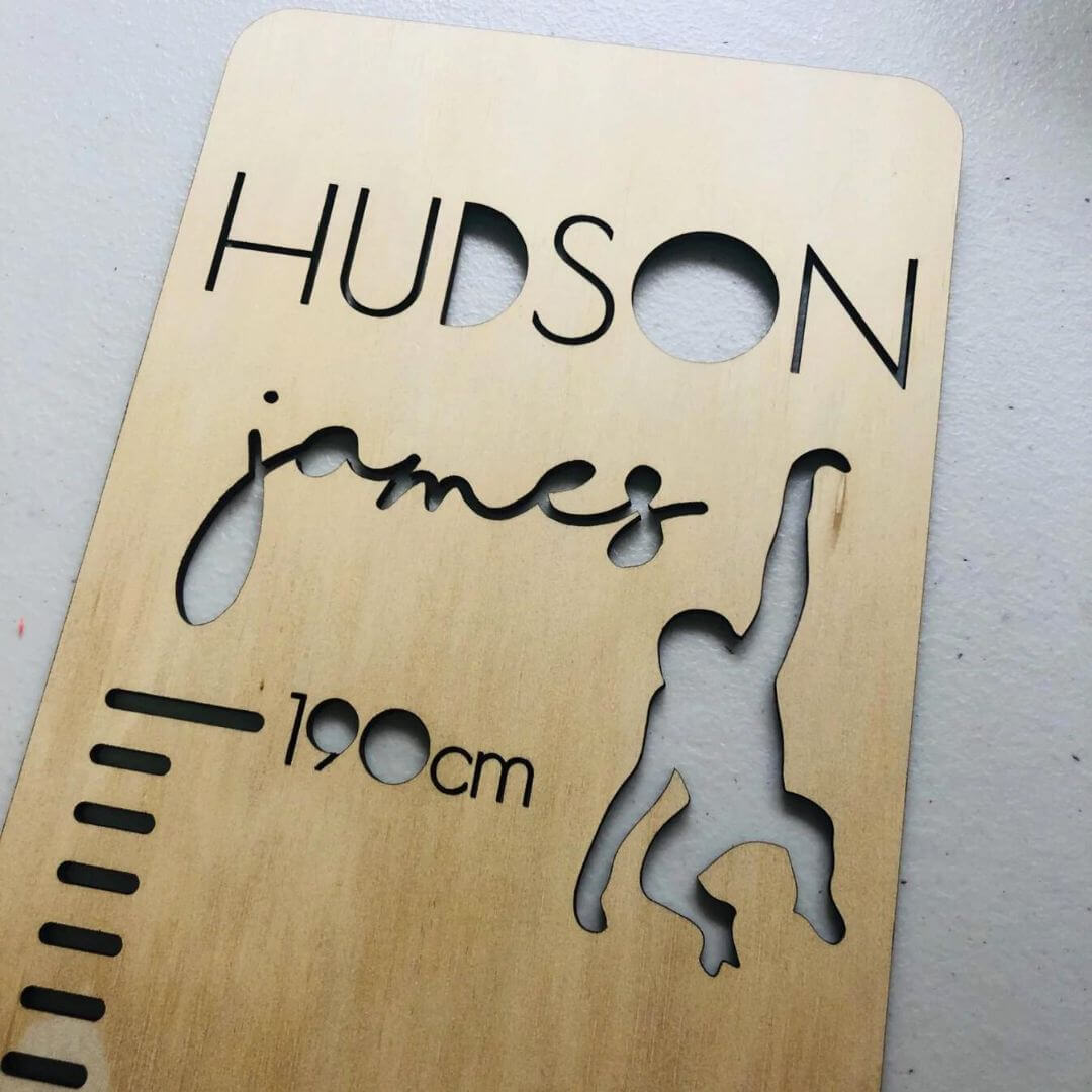 Personalised Wooden Height Chart | Safari Animal Growth Chart