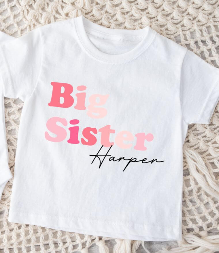 Personalised Lil Sister and Big Sister Matching Set