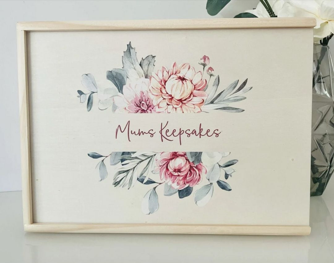Personalised Wooden Memory Box | Large Baby Keepsake Box