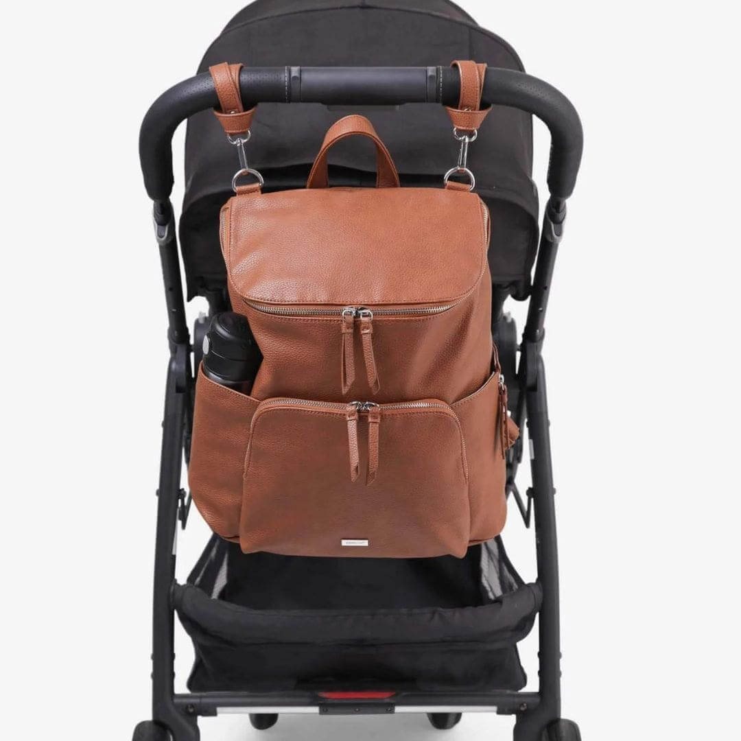 VANCHI Frankie Nappy Backpack Tan | Vegan Leather