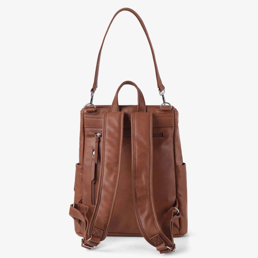 VANCHI Frankie Nappy Backpack Tan | Vegan Leather