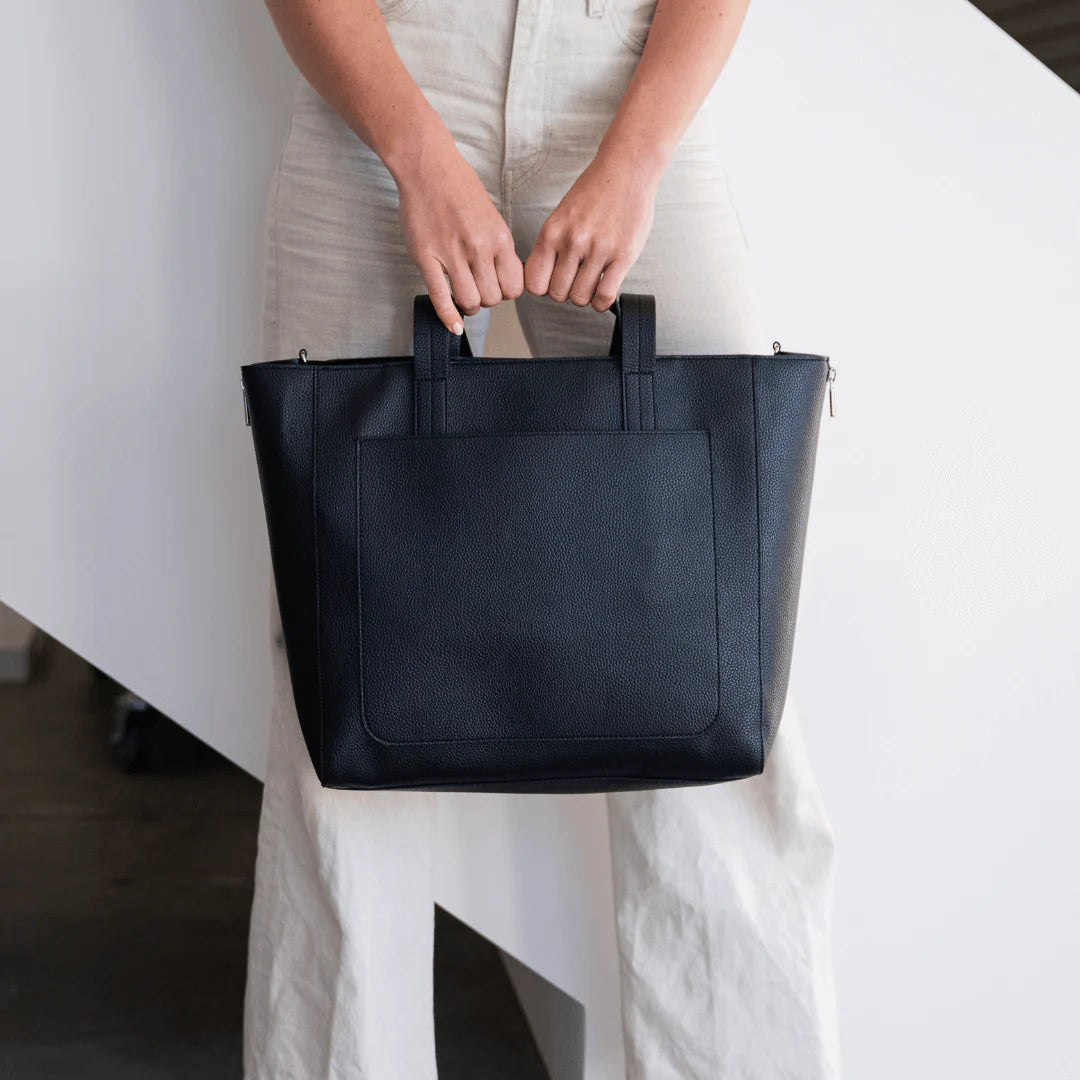 VANCHI Ida Nappy Tote Black - Stylish and Functional Baby Bag