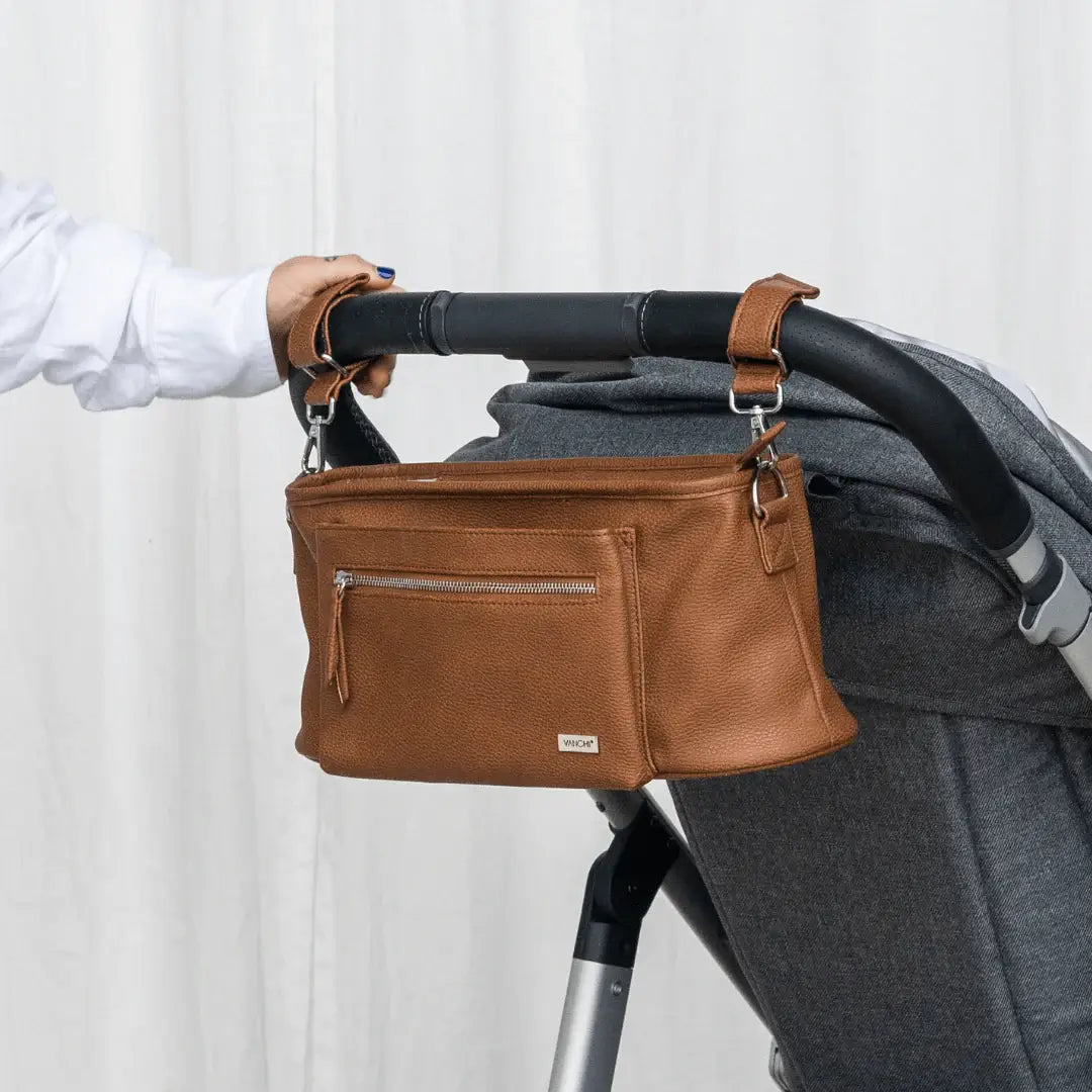 VANCHI Billie Pram Caddy - Pebbled Tan