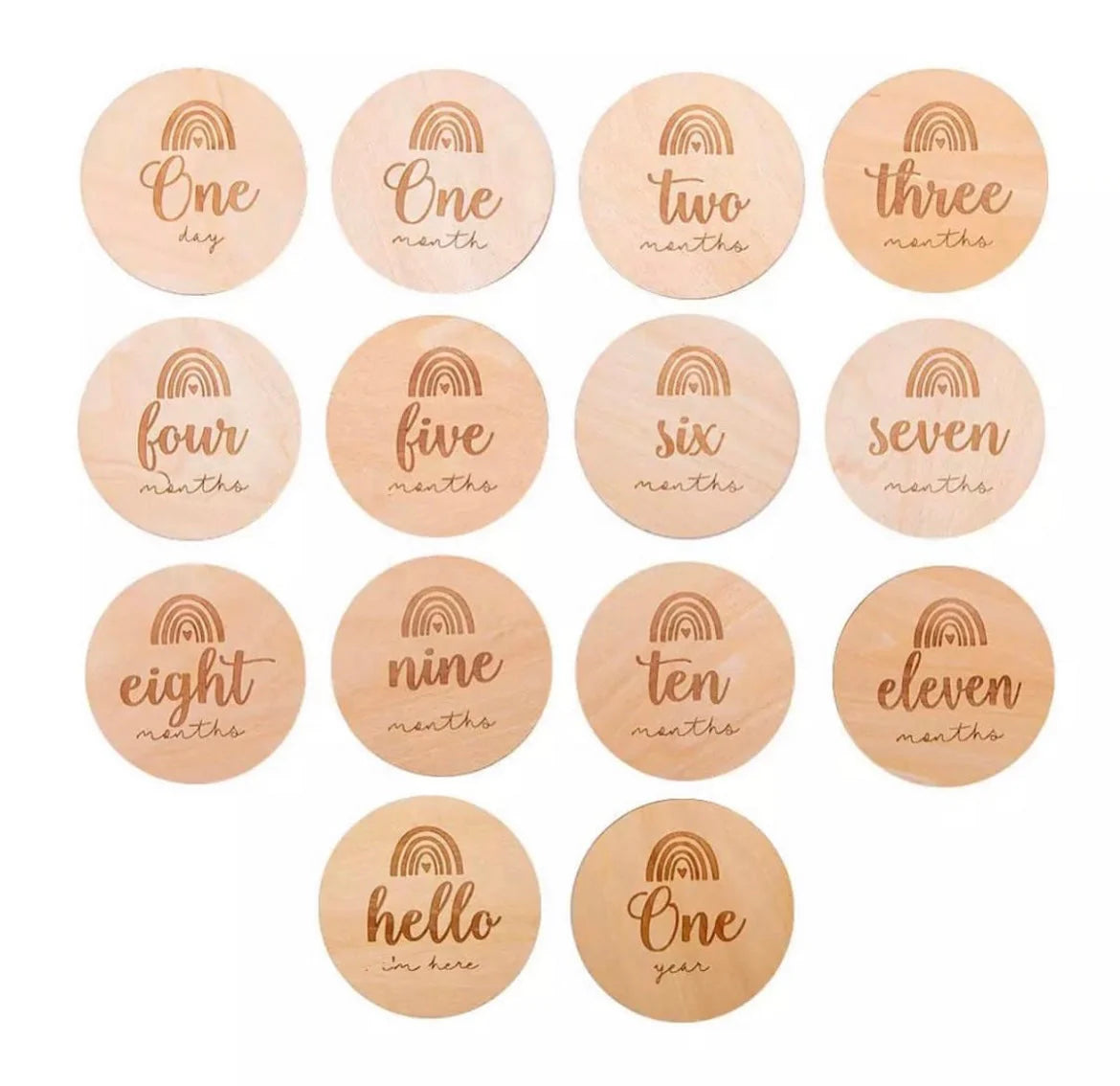 Wooden Baby Milestone Discs for photos