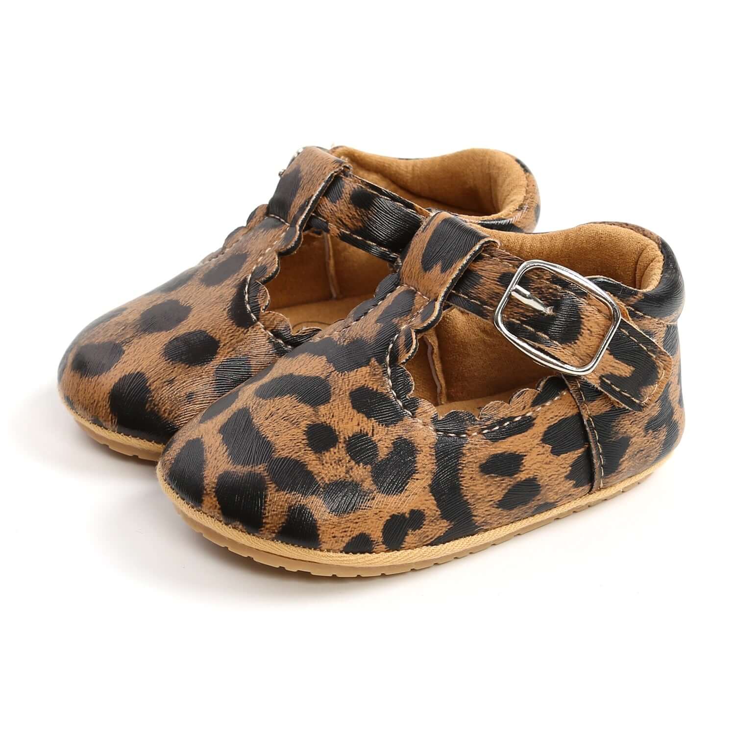 Leopard T-Bar Baby Shoes | Soft vegan leather with velcro fastening - Lulu Babe