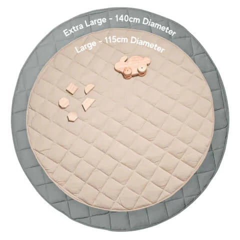 Jersey Quilted Play Mat | Round Padded Playmat for Baby - Outlook Baby