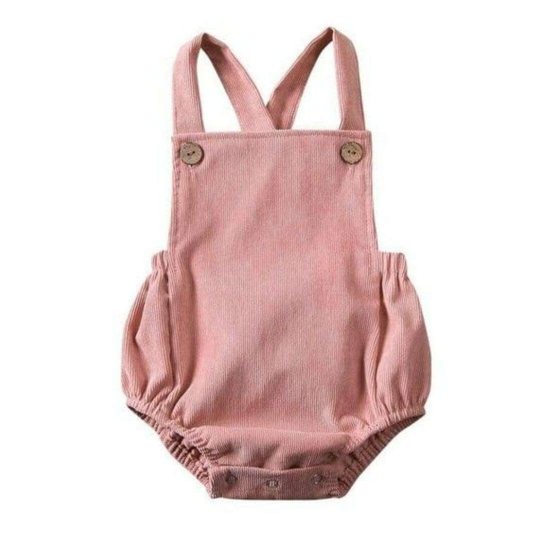 Unisex Sleeveless Baby Romper in pink
